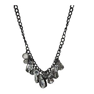 Express Elegant Crystal Statement Necklace Black Chain Fashion Jewelry Women